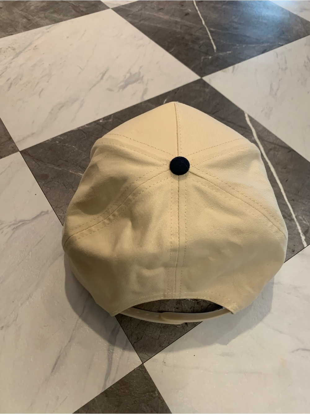 Two-Tone Cream and Navy Cowboy Boot Embroidered Baseball Cap - Picture 2 of 5
